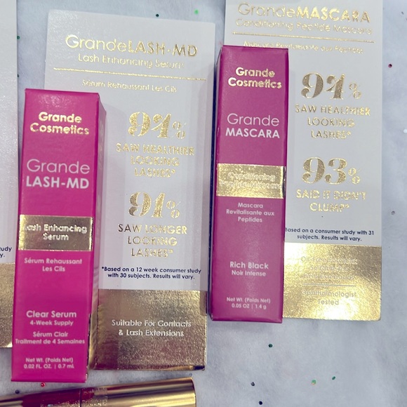 New Bundle! Grande Waterproof Conditioning Peptide Mascara FULL SZ & 4 samples - Picture 3 of 6